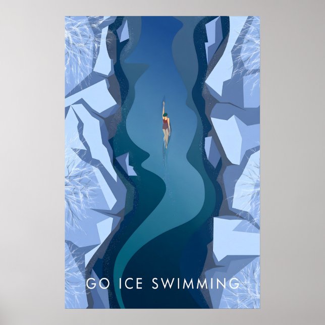 Go Ice Swimming Travel Poster (Framsidan)