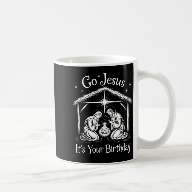 Go Jesus It's Your Birthday Christmas Christian Me Kaffemugg (Höger)