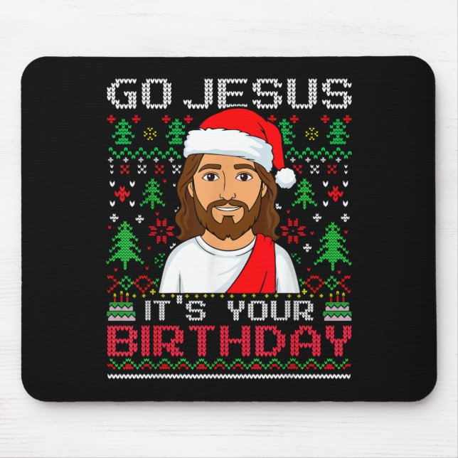Go Jesus It's Your Birthday Ugly Jesus Christmas S Musmatta (Framsidan)