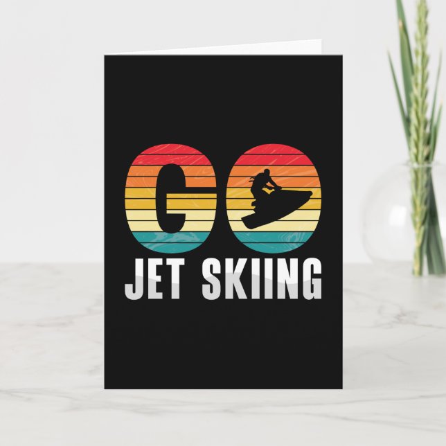 Go Jet Skiing Jet Ski Jet Ski Rider Retro Jetski Kort (Framsida)