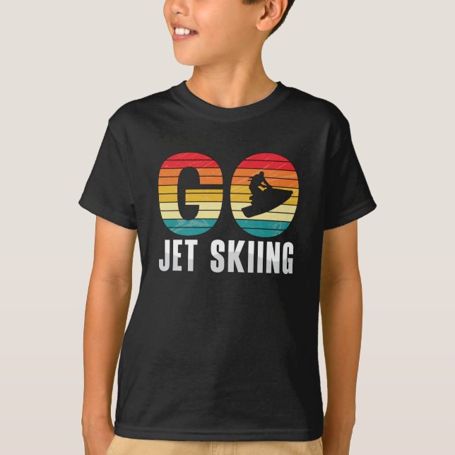 Go Jet Skiing Jet Ski Jet Ski Rider Retro Jetski T Shirt (Framsida)