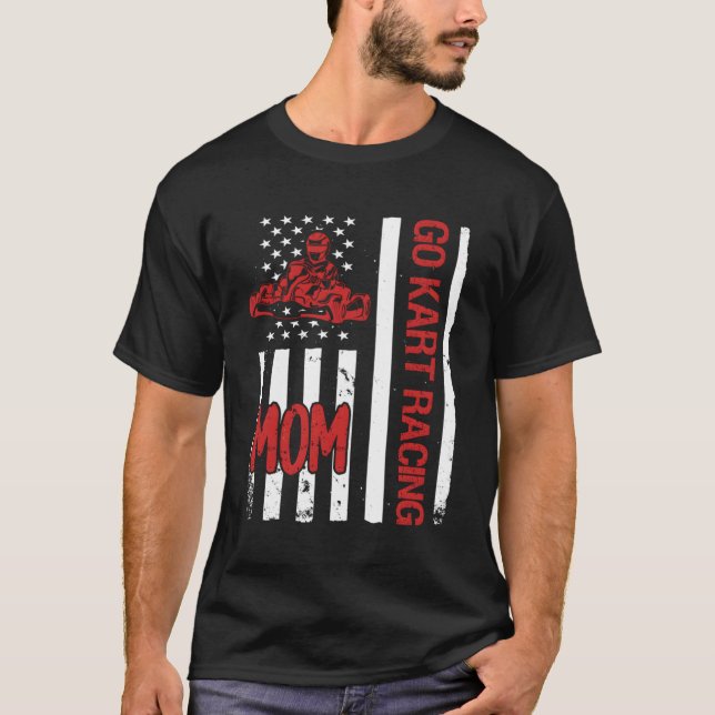 Go K Tävla Mamma USA flagga T Shirt (Framsida)