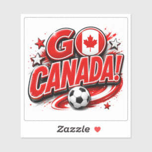 GO KANADA Patriotisk Fotbollsfan Kanadensisk Klistermärken