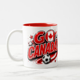 GO Kanada Patriotisk Fotbollsfantast Mug | Kanaden Två-Tonad Mugg