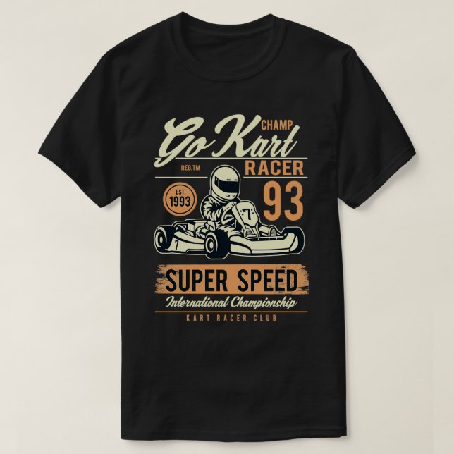 Go Kart Champ Racer Toppen Speed T Shirt (Design framsida)