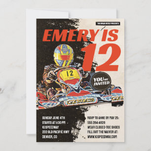 Go Kart Födelsedagsfest inbjudan