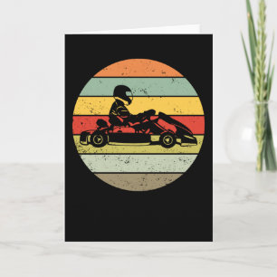 Go-kart Kart Tävla Driver Karting Retro Gift Kort