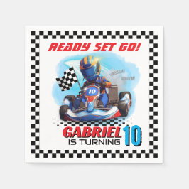 Go Kart Racing Birthday - Racing cars Pappersservett