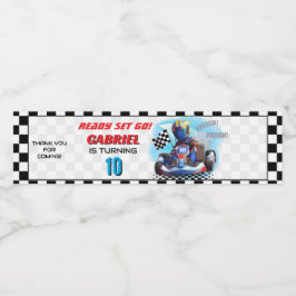 Go Kart Racing Birthday - Racing cars Vattenflaskor Etikett