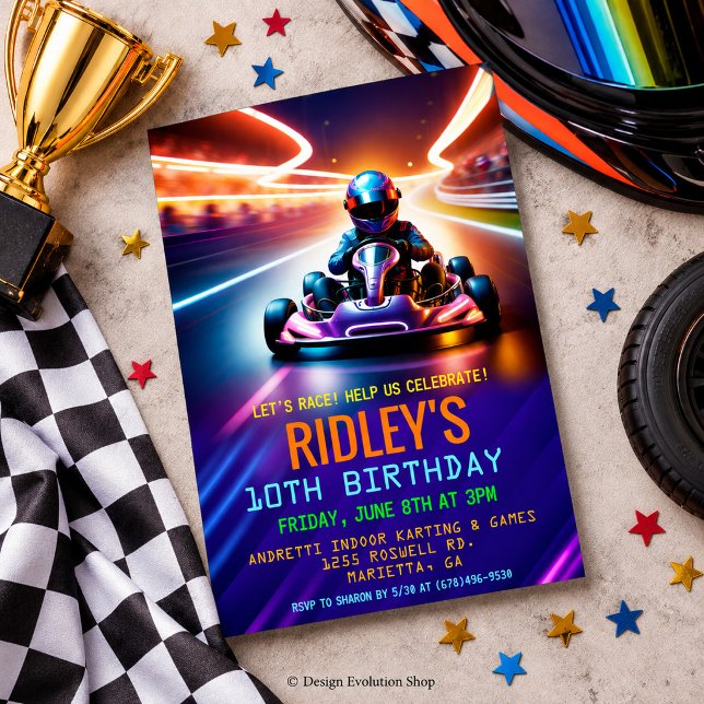 Go Kart Racing Födelsedag Inbjudningar (Skapare uppladdad)