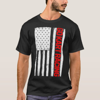 Go Kart Tävla American Flagga USA Patriotic Go Kar T Shirt