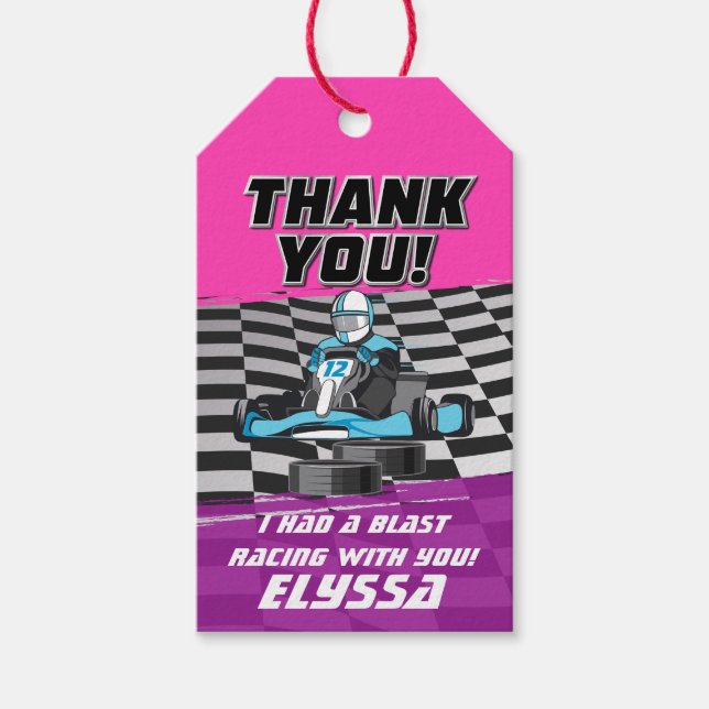 Go Kart Tävla Car Flick kalas Presentetikett (Framsidan)