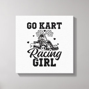 Go Kart Tävla Girl   Go-Kart Driver Gift Idea Canvastryck