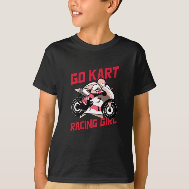 Go Kart Tävla Girl T Shirt (Framsida)