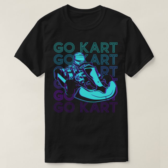 Go Kart Tävla Go Kart Racer Retro T Shirt (Design framsida)