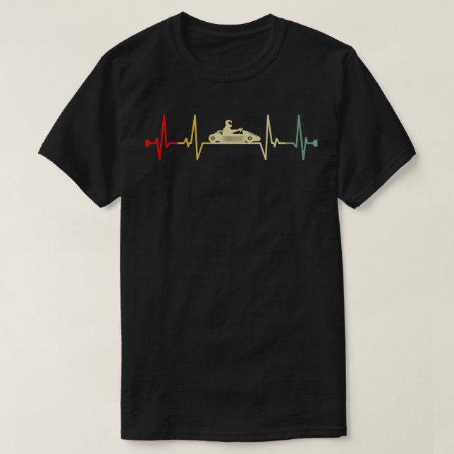 Go Kart Tävla Heartslag Retro T Shirt (Design framsida)