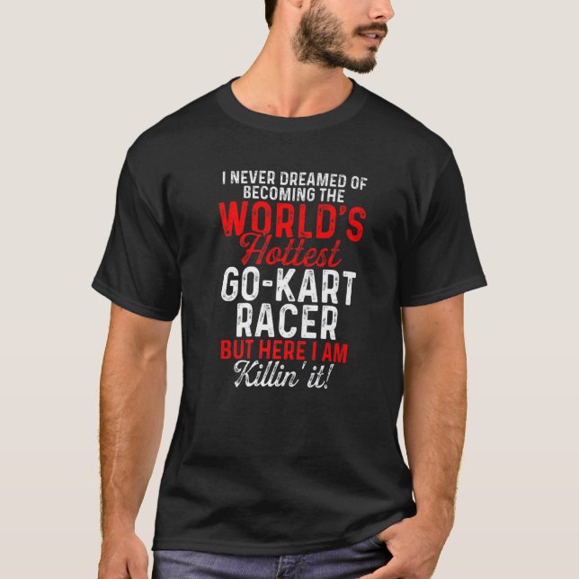 Go Kart Tävla Karting Go-Cart Racer T Shirt (Framsida)