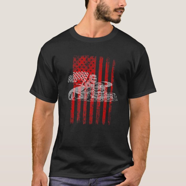 Go Kart Tävla Karting Go-Cart Racer T Shirt (Framsida)