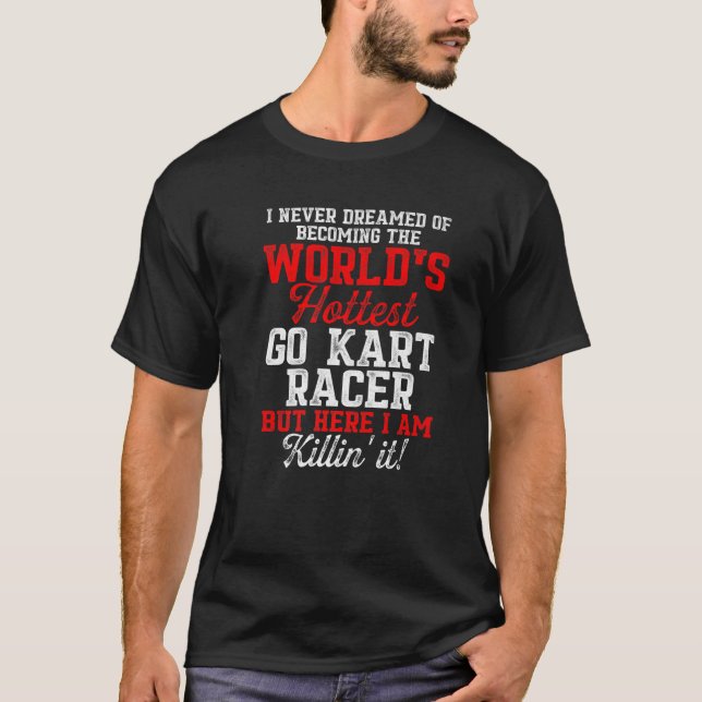 Go Kart Tävla Karting Go-Cart Racer T Shirt (Framsida)