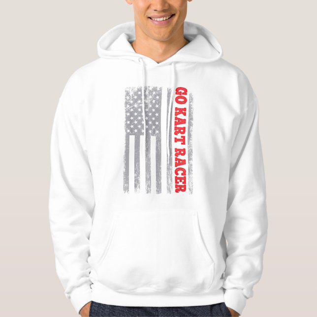 Go Kart Tävla Motor Karting GoCart Racer Hoodie (Framsida)