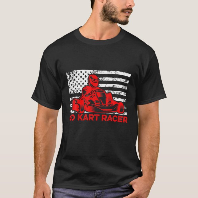 Go Kart Tävla Tävling Karting Go-Cart Racer T Shirt (Framsida)
