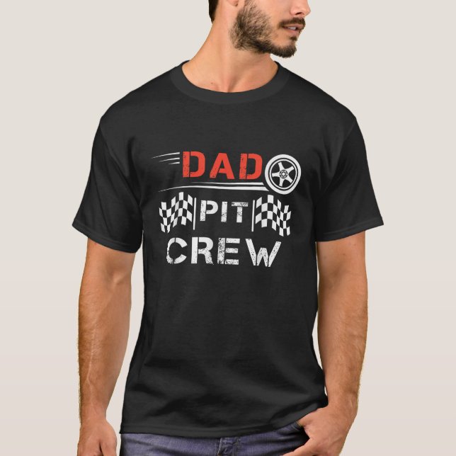 Go Kart Tävla Track Pappa Pit Crew Kart Racer papp T Shirt (Framsida)