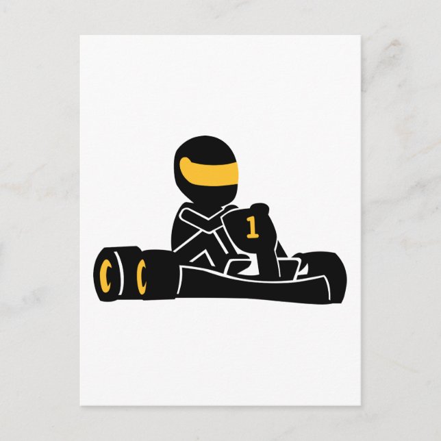 Go Kart tävla Vykort (Framsida)