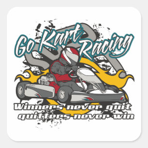 Go Kart Winners Fyrkantigt Klistermärke