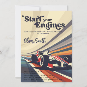 Go Karting Go Kart Tävla Car Bachelor Party Inbjudningar