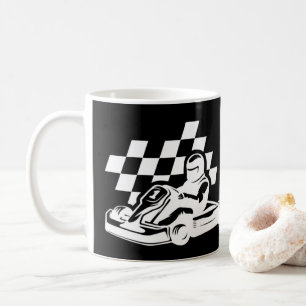 Go-karting, racer pojke födelsedag kaffemugg