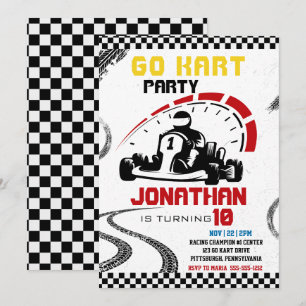 Go-Karting Thned-Födelsedagsfest Inbjudningar