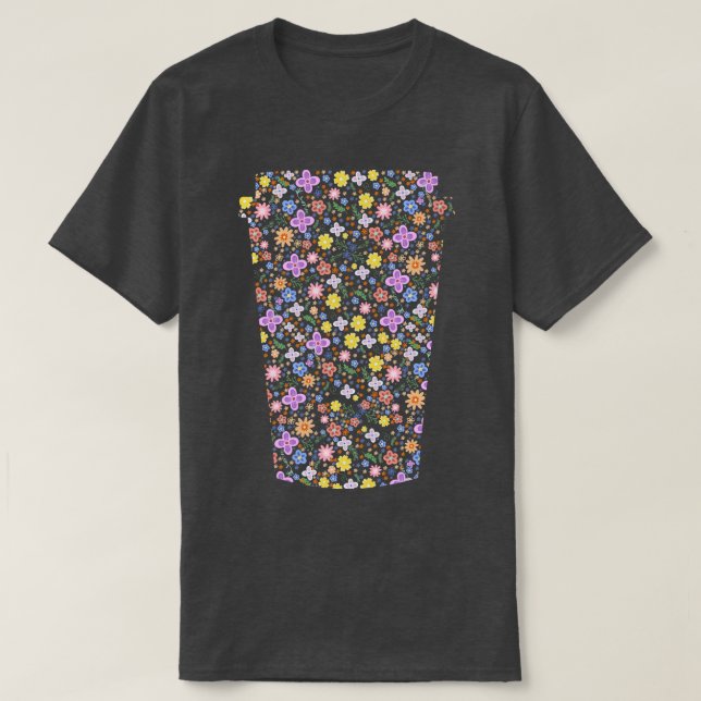 Go Kopp of Coffee Flowers Silhouette T Shirt (Design framsida)