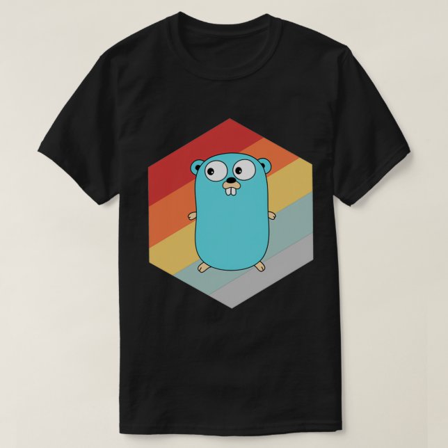Go Lang Retro T Shirt (Design framsida)
