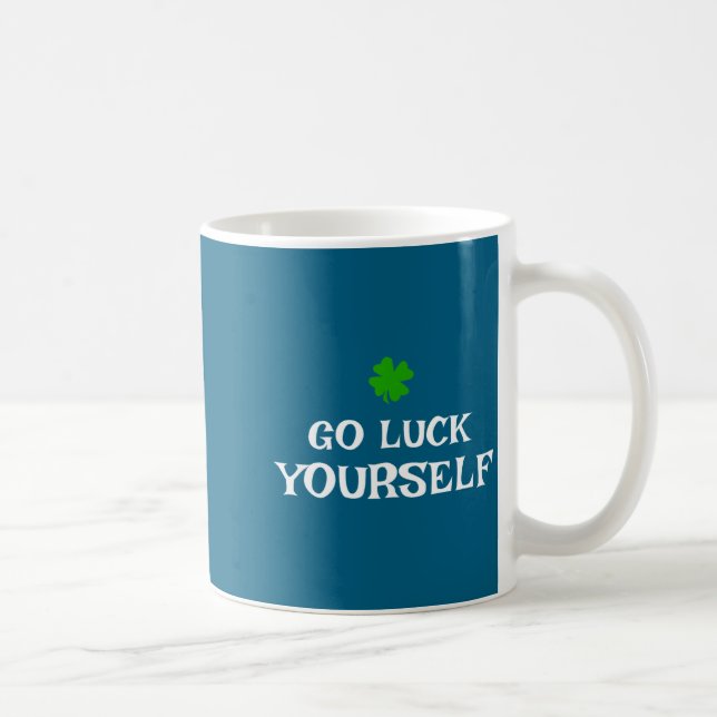 Go Luck Yourself St Patrick's Day Funny Iri-shirt  Kaffemugg (Höger)