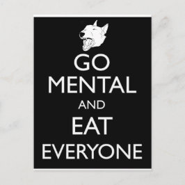 Go Mental Bull Terrier Vykort