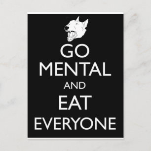 Go Mental Bull Terrier Vykort