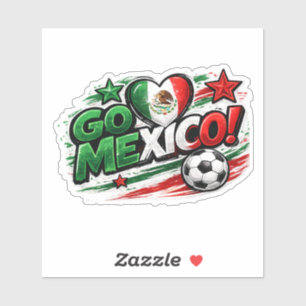 GO MEXICO Fotbollsfan   Mexikansk stolthet fotboll Klistermärken
