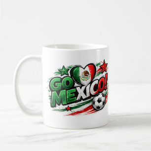 GO MEXICO Fotbollsfanmugg   Mexikansk stolthet fot Kaffemugg