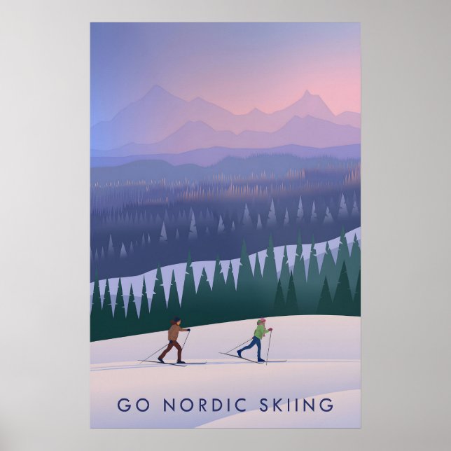 Go Nordic Skiing Travel Poster (Framsidan)