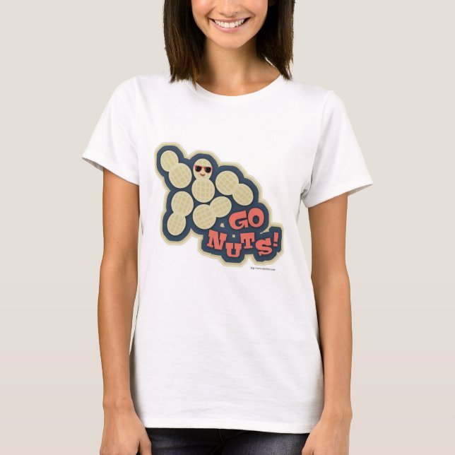 Go Nöt Funny Snack Food Tecknad Design T Shirt (Framsida)