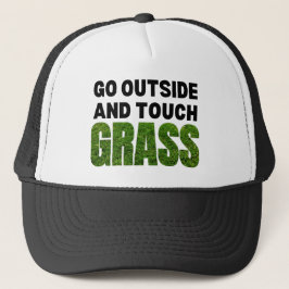 GO OUTSIDE TOUCH GRASS FUNny Humor Keps