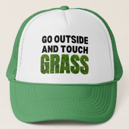 GO OUTSIDE TOUCH GRASS FUNny Humor Keps