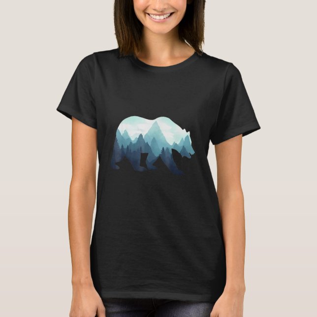 Go Outside Worst Case Scenario A Bear Kill You Vin T Shirt (Framsida)
