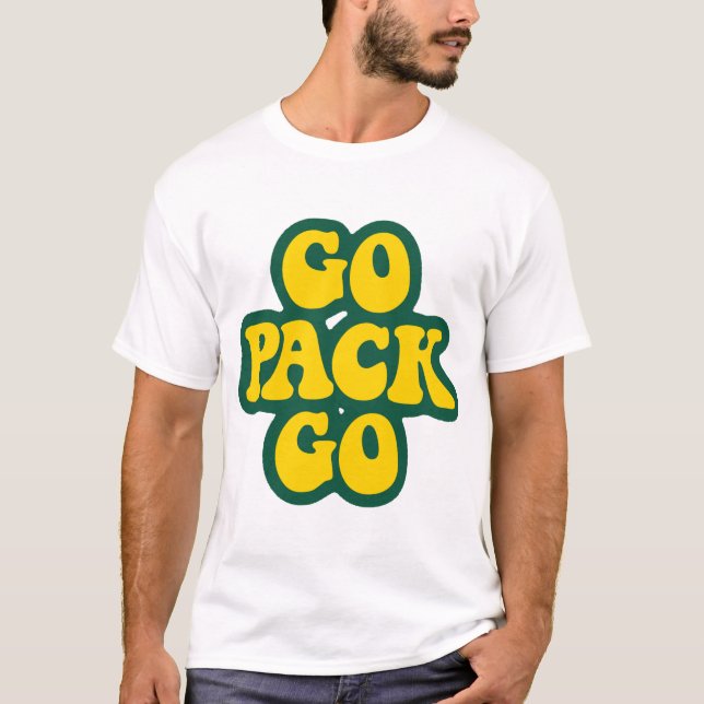 Go Pack Go-gult och grönt Digital Art för Gr T Shirt (Framsida)