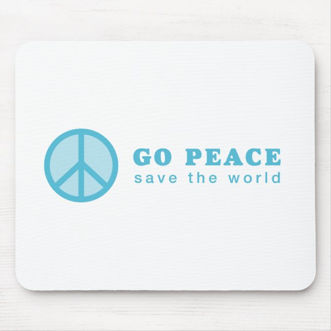 Go Peace (blå) Musmatta (Framsidan)