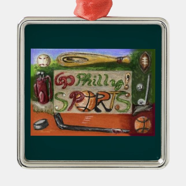 Go Philly Sports Square Ornament (Framsidan)
