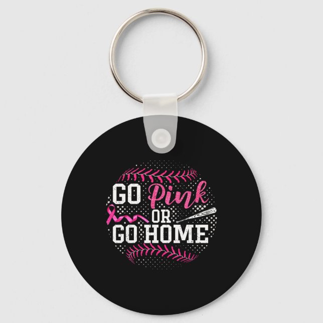 Go Pink Or Go Home Breast Cancer Softll  Nyckelring (Framsida)