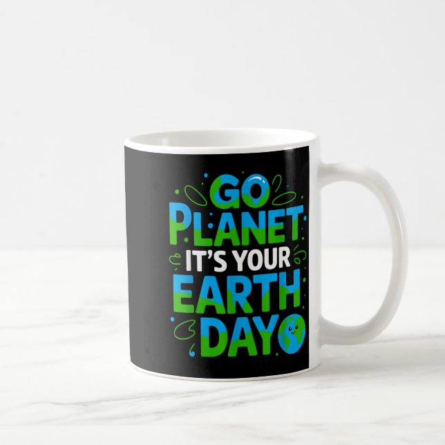 Go Planet Its Your Earth Day Eco-friendly Design  Kaffemugg (Höger)