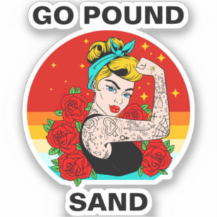 Go Pound Sand - Mamma Flexing Tattoed Arm Klistermärken