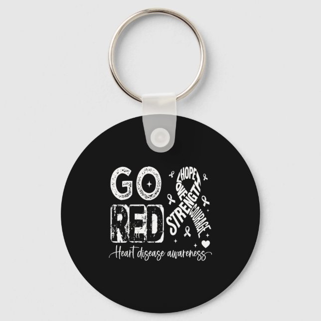 Go Red – American Heart Disease Awareness In Febru Nyckelring (Framsida)